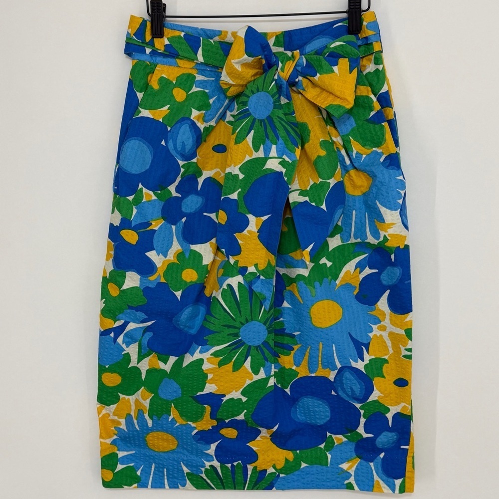 J. Crew Morning Floral Tie-Waist Skirt Size 2
